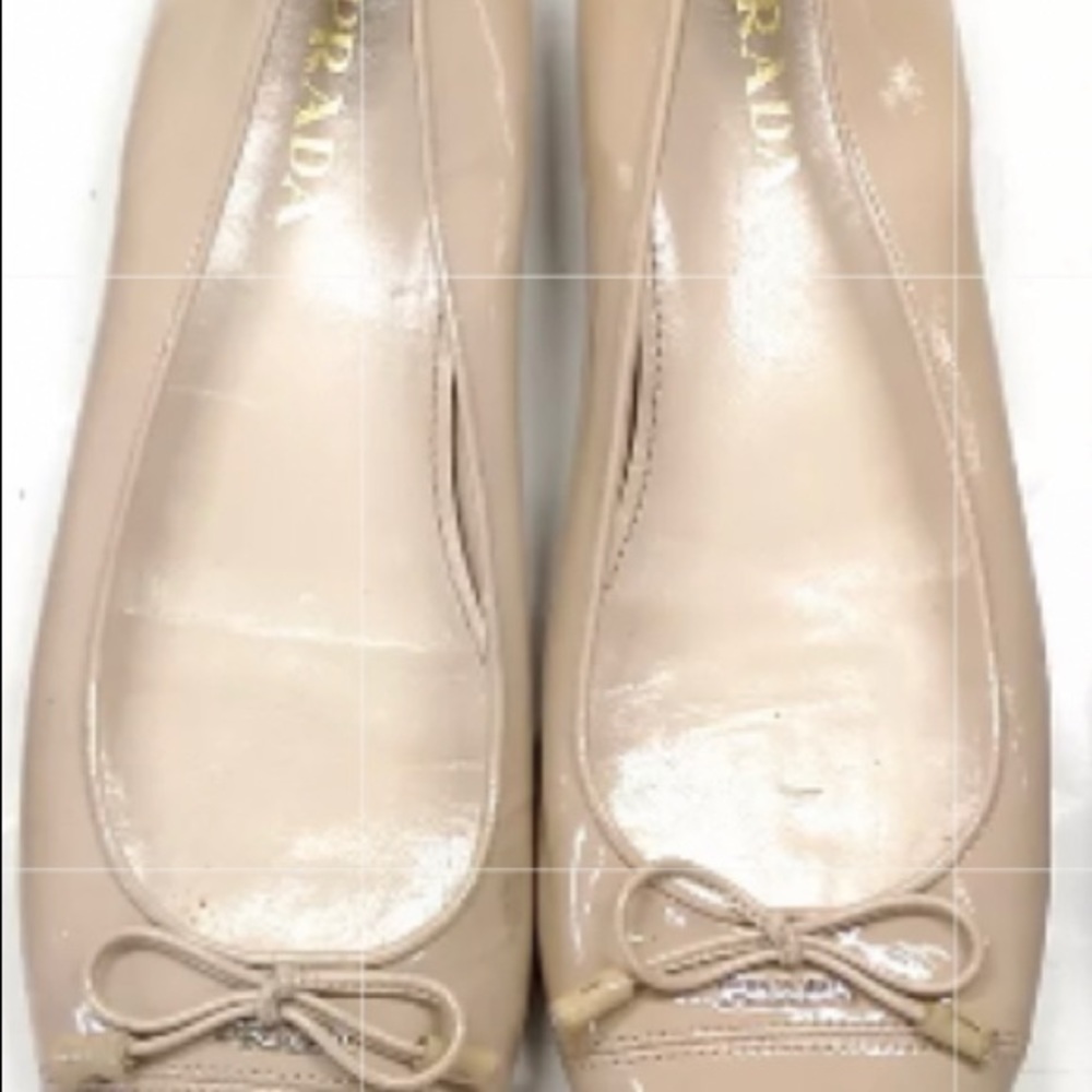 🩰 - 👠 🔥 PRADA Unique Beige patent leather ballerina‎ 37 bow tie - Picture 7 of 13
